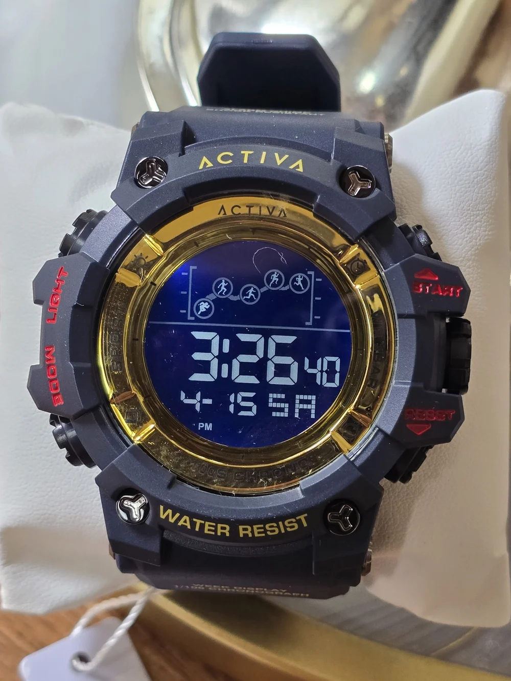Ativa Black and Gold Digital Sports Watch - Water Resistant